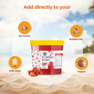 Té de burbujas con perlas de tapioca sabor fresa, jarabe de perlas de tapioca, lactato de calcio VINUT TRUST, bajo MOQ, caja a granel, listo para comer - Product Image 6