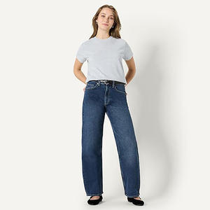 T-shirt court pour femme, coupe classique, manches courtes, décontracté, tendance, style streetwear, basique, avec logo, en jersey tissé - Product Image 3