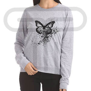 Sudadera de cuello redondo de lana en blanco mezclado de algodón liso ligero superventas para mujer sudadera de diseño personalizado para logotipo personalizado - Product Image 5