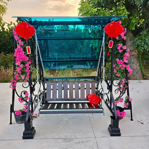 Luxury Wrought Iron <b>Swing</b> Iron <b>Swing</b> Garden <b>Swing</b> with Elegant Forged Design for Villas Resorts Hotels and Outdoor Spaces - Product Image 1