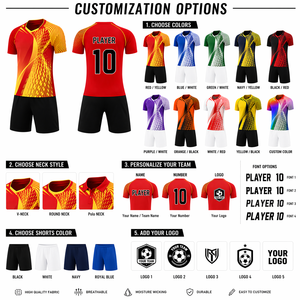 Venta al por Mayor de Camisetas Personalizadas de Fútbol Americano/Soccer, Impresión por Transferencia de Calor, Transpirables, de Secado Rápido, 100% Poliéster, Cuello en V, Manga Corta - Product Image 3