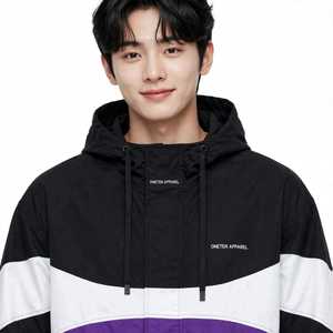 เสื้อแจ็คเก็ตมีฮู้ดซิปแบบยูนิเซ็กซ์ ลายการ์ตูนสีสันสดใส สีดำขาว สไตล์สปอร์ต กันลม ผลิตจากโพลีเอสเตอร์ 100% สำหรับฤดูหนาว - Product Image 6