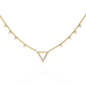 AMBER JEWELS T-2066 Collar con Colgante de Moissanita Triangular Geométrico, Plata 925, Chapado en Plata, Cadena Minimalista, Unisex, para Uso Diario - Product Image 2