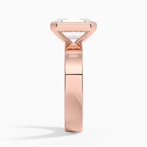 Anillo de compromiso de moissanita con corte esmeralda de 2 quilates, banda ancha, solitario, para novia - Product Image 6