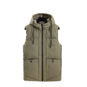 Men's Stand Collar Thin Solid Fleece Zipper Sleeveless <b>Lightweight</b> Winter Puffer Vest <b>Casual</b> Outdoor <b>Jacket</b> - Product Image 2