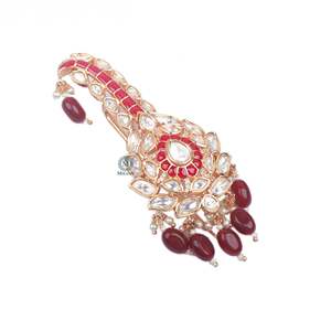 Fashion Brooch Veer Ruby Polki Designer Kalangi - Product Image 5