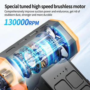 Souffleur d'air sans fil 130000 tr/min, brosse de nettoyage, puissance 180W, batterie 6000mAh, dépoussiéreur turbo avec buses multifonctions - Product Image 4