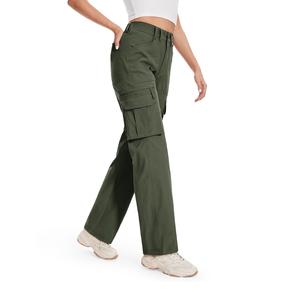 Pantalones Cargo de Cintura Alta para Mujer, Estilo Casual con Bolsillos, Poliéster/Algodón, Antiarrugas, Secado Rápido, Bangladesh, Precio al por Mayor - Product Image 5