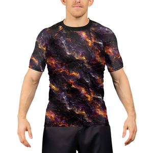 เสื้อรัดกล้ามเนื้อแขนสั้นสำหรับ MMA/BJJ แบบขายส่ง สั่งทำได้ พิมพ์ลายด้วยความร้อน ระบายอากาศ แห้งเร็ว เหมาะสำหรับการฝึกซ้อมในยิม - Product Image 4