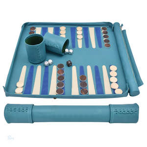 Juego de Backgammon de Viaje de Lujo Profesional de Alta Calidad, Personalizado, Cuadrado de 21 Pulgadas, de Cuero PU Ecológico, con Dados - Product Image 5