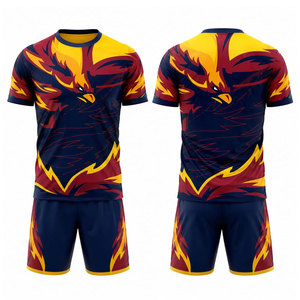 Conjunto de Uniforme de Fútbol de Poliéster Estampado de Alta Calidad 2027, Colores Personalizados, Diseño Único, Antibacteriano - Product Image 1