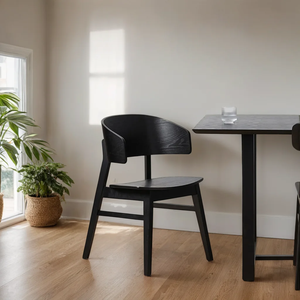 Silla Moderna de Madera Maciza Personalizada con Acabado Negro para Hogar, Bar, Dormitorio, Gimnasio, Hoteles y Restaurantes - Product Image 1