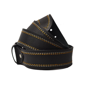 Weightlifting Belt <b>Men</b> <b>Black</b> Cow Hide D-<b>ring</b> Buckle Solid Color Durable One-piece Molding Casual Style - Product Image 1