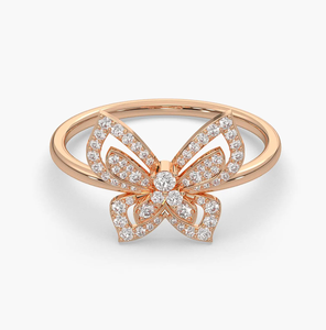 แหวนแต่งงานครบรอบสำหรับผู้หญิง ชุบทองคำขาว ประดับเพชรแล็บโกรว์ 14KT โรสโกลด์ ดีไซน์วินเทจ ได้รับการรับรองจาก IGI - Product Image 2