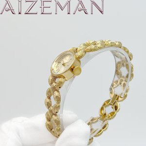 Reloj de Pulsera Vintage para Mujer, Chapado en Oro, con Correa de Cadena Trenzada, Esfera Redonda, Reloj de Cuarzo para Uso Diario, Casual, Fiestas y Ocasiones Especiales, Modelo V2 - Product Image 4