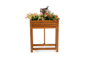 Mesa de Jardinería de Madera Maciza para Exteriores con Estantes de Almacenamiento y Ganchos para Herramientas para Centros de Jardinería y Viveros - Product Image 4