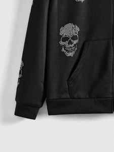 Sweat-shirts à fermeture éclair personnalisés avec strass, 100% coton, haute qualité, vêtements de sport d'hiver pour hommes, service OEM Pakistan - Product Image 5