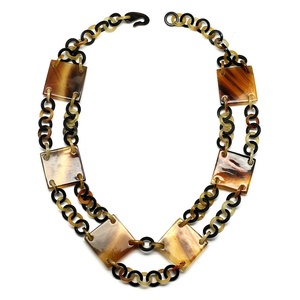 Collier unisexe mignon en corne de buffle écologique de haute qualité, chaîne à maillons de 60 cm, pour cadeau d'anniversaire - Product Image 1