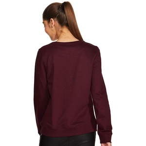Suéter de algodón orgánico unisex 100%, ropa de invierno Lisa personalizada para mujer, sudadera informal de cuello redondo con relieve de gran tamaño, logotipo frontal - Product Image 3