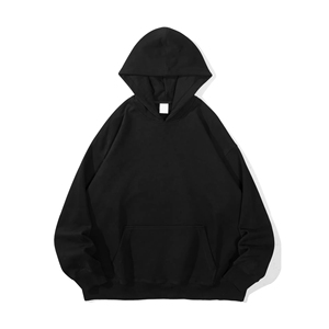 เสื้อฮู้ดดี้ผ้าฝ้าย 520gsm สีพื้น รุ่นใหม่ปี 2026 ผ้าเฟรนช์เทอร์รี่ทอแบบหลวม ระบายอากาศได้ดี เป็นมิตรกับสิ่งแวดล้อม สีดำล้วน สำหรับผู้ชาย - Product Image 1