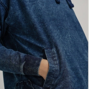 Sudaderas con capucha de mezclilla |   Nueva Sudadera con Capucha Estilo Americano Retro para Hombre y Mujer, Lavada, Holgada, Casual, Corte Regular, en Mezclilla, Unisex, 2026 - Product Image 5