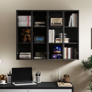 Armadio da Parete con Porta in Vetro per Bagno e Cucina, Ideale per lo Stoccaggio sul Balcone - Product Image 4