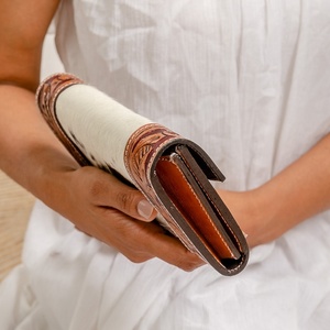 Borsa da donna Vintage di lusso in vera pelle a lunga lunghezza sottile in tela portafoglio corto da donna <span class=keywords><strong>porta</strong></span> passaporto per carta di credito - Product Image 4