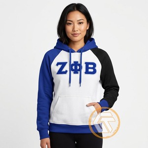 GREEK TREASURES Sudadera con Capucha de Invierno de Alta Calidad para Mujer, de la Hermandad Zeta Phi Beta, 100% Algodón, Personalizable, 500g, Forro Polar Transpirable - Product Image 2