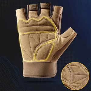 Gants de cyclisme demi-doigts en cuir PU durable de bonne qualité avec rembourrage en gel, nouveaux designs, gants de cyclisme de course pour le sport - Product Image 2
