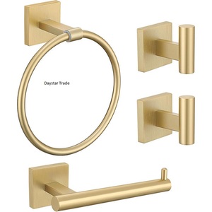 Daystar Trade Electric <b>Black</b> 4-Piece Eco-Friendly Modern Bathroom <b>Towel</b> Set Wall-Mounted Fixed Bath <b>Towel</b> Bar and <b>Hook</b> - Product Image 2