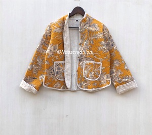 Vestes matelassées indiennes faites à la main en coton, style bohème floral, veste d'automne et d'hiver, streetwear, veste matelassée réversible bohème - Product Image 4