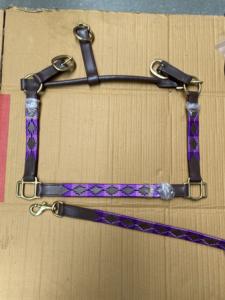 Cabestro de Polo Premium NIDA de Cuero de Búfalo Indio Marrón y Negro, Estilo Europeo, Duradero, con Herrajes de Latón Macizo y Cosido a Mano para Caballos - Product Image 4