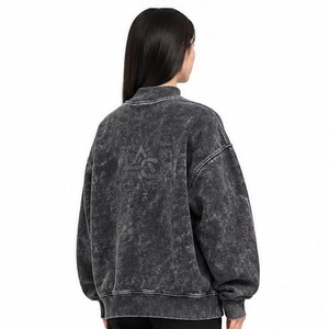 Oferta Destacada: Sudadera Oversize Personalizable de Felpa/Algodón con Lavado Ácido, Color Negro, Cuello Alto Premium y Hombros Caídos - Product Image 5