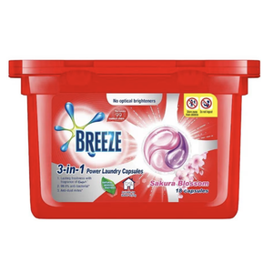 บรีซ 3 อิน 1 ซากุระ พาวเวอร์ แคปซูลซักผ้า 18 ซอง x 189 กรัม - Product Image 1