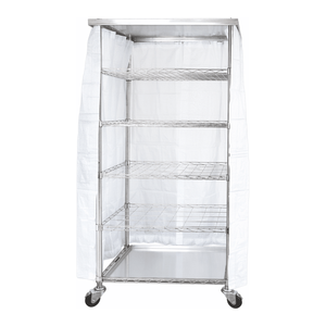 Chariot de séchage de verrerie en acier inoxydable à 5 niveaux avec rideau, modèle industriel SciLab - Product Image 1