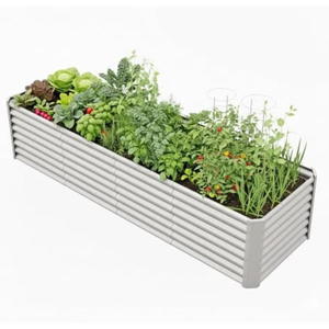 Jardinière extérieure en acier robuste de style antique avec fond ouvert pour la culture de légumes, fleurs et herbes - Product Image 3
