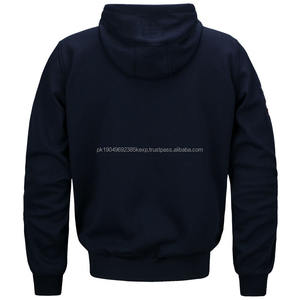 Fabricant en vrac de sweats à capuche en coton 400GSM tricotés confortables de couleur unie avec fermeture éclair et impression bouffante personnalisée - Product Image 2