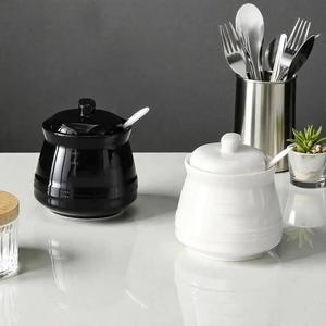 Tarro de Almacenamiento Moderno para Cocina con Tapa y Ranura para Cuchara, Acabado Brillante Elegante, Organizador Compacto para Encimera, Solución Elegante para Despensa - Product Image 4