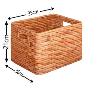 Cesta de Ratán Premium para Almacenamiento Decorativo, Fabricada con Ratán Natural y Bambú Ecológico de Vietnam - Product Image 1