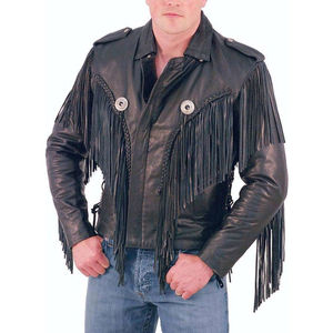 Veste en cuir de style cowboy en peau de mouton pour homme, taille personnalisée, avec logo personnalisé, service OEM/ODM de haute qualité - Product Image 1
