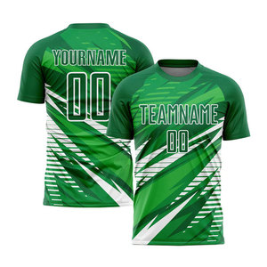 High Quality Custom Kelly Green White Heat Transfer Printing <b>Soccer</b> Uniforms Wholesale Adult Sizes Customized Fabric Breathable - Product Image 5