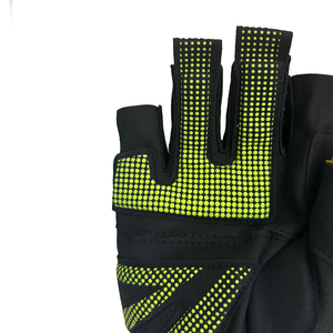 Sporty Fingerless Cycling Gloves Wrist Length Breathable PU Eco-Friendly Touchscreen Green Black Mesh Design Spring Summer - Product Image 3