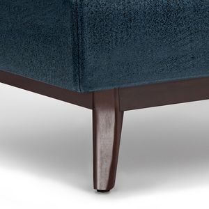 Owen Distressed Dark Blue Storage Ottoman Coffee <b>Table</b> <b>Stool</b> & Ottoman - Product Image 3