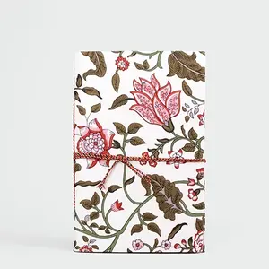 Handmade Recycled Paper Floral Fabric <b>Covered</b> 4x3 Inch <b>Diary</b>/Notebook Eco-Friendly Personal Journal - Product Image 1