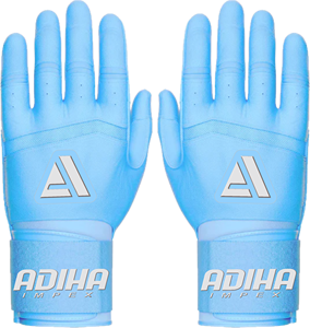 Guantes de Bateo de Béisbol de Cuero Adiha Impex Premium, Color Azul Cielo, Cierre de Gancho y Bucle, Unisex, para Adultos, Personalizables - Product Image 3