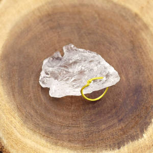 Colgante de Cuarzo Transparente Natural con Forma de Pez, Amuleto de Cristal en Forma de Gota, Anillo Chapado en Oro, Joyería Minimalista Boho con Piedras Preciosas, Regalo para Mujer - Product Image 3