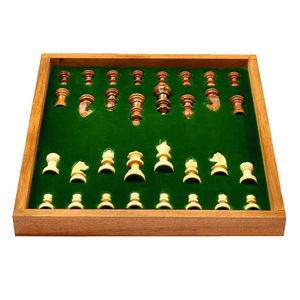 Luxury Solid Wood Chess Set 15" Folding Travel Board <b>Game</b> - Custom Handcrafted Staunton Pieces with Drawer Storage Chessboard - Product Image 3