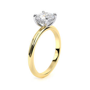 14K Solid Gold <b>Cushion</b> Cut Lab Grown Diamond Solitaire Engagement Ring IGI Certified Rhodium Plated Classic Minimal Elegant - Product Image 6