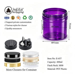 ขวดพลาสติก PET สีม่วงทรงกลมปากกว้าง ขนาด 400 มล. สำหรับครีม บัตเตอร์ทาตัว เจล ดินน้ำมัน ดินเหนียว บรรจุภัณฑ์เครื่องสำอางแบบกำหนดเอง - Product Image 6