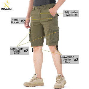 Shorts cargo pour homme en coton, coupe décontractée, style outdoor, multi-poches - Product Image 3